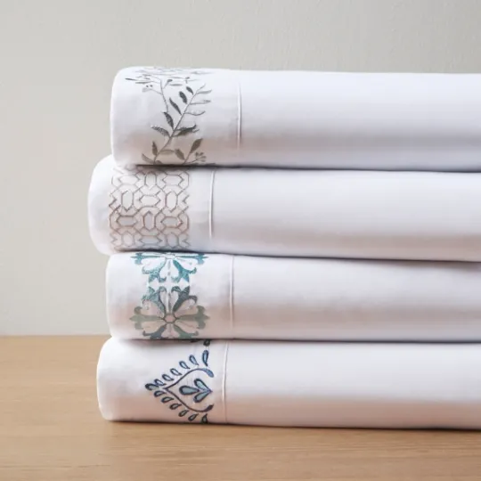 Kirkland's Home Leafy Vine Hem Microfiber 4-Pc. Full Sheet Set- Bed Sheets
