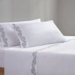 Kirkland's Home Leafy Vine Hem Microfiber 4-Pc. King Sheet Set- Bed Sheets