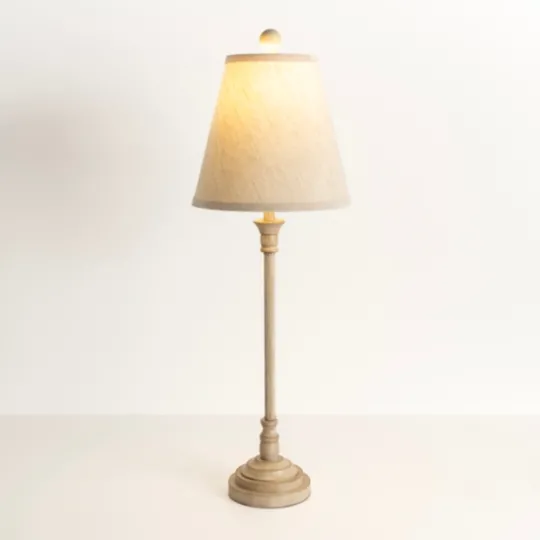 Kirkland's Home Leah Cream Candlestick Buffet Lamp- Buffet Lamps