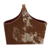 Kirkland's Home Leather Hide Modern Magazine Rack Basket- Baskets & Boxes