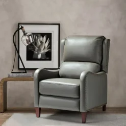 Kirkland's Home Leather Nailhead Traditional Recliner- Accent Chairs