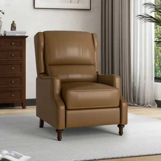 Kirkland's Home Leather Nailhead Trim Classic Recliner- Accent Chairs