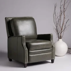 Kirkland's Home Leather Nailhead Trim Recliner- Accent Chairs