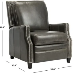 Kirkland's Home Leather Nailhead Trim Recliner- Accent Chairs