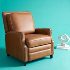 Kirkland's Home Leather Nailhead Trim Recliner- Accent Chairs