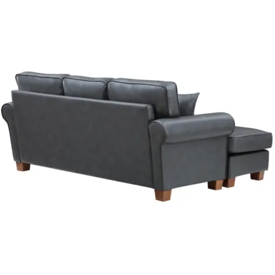 Kirkland's Home Leather Rolled Arm Sectional- Sofas & Loveseats