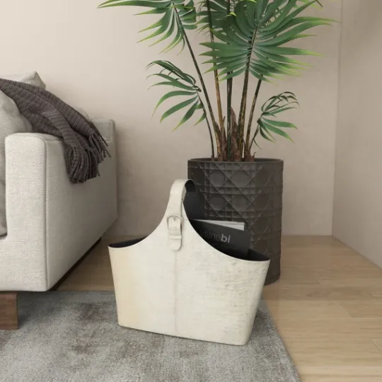 Kirkland's Home Leather Textured Magazine Rack- Baskets & Boxes