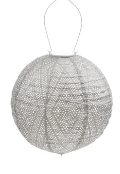 Kirkland's Home Led Round Light Taupe Outdoor Hanging Lantern- Outdoor Lighting