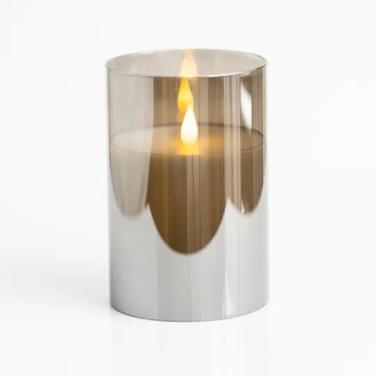 Kirkland's Home Led Soft Flame Glass Pillar Candle, 3X6 In.- Flameless Candles