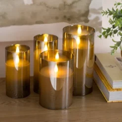 Kirkland's Home Led Soft Flame Glass Pillar Candle, 3X6 In.- Flameless Candles