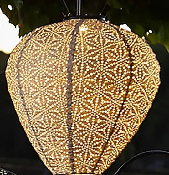 Kirkland's Home Led Taupe Balloon Outdoor Hanging Lantern- Outdoor Lighting