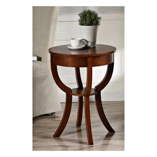 Kirkland's Home Leila Round Cherry Accent Table- Accent & End Tables