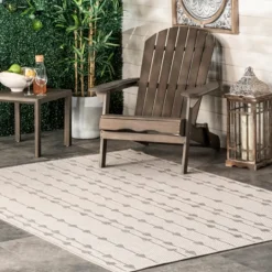 Kirkland's Home Lela Gray Raindrop Cascade Outdoor Rug, 5X8- Outdoor Rugs