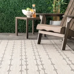Kirkland's Home Lela Gray Raindrop Cascade Outdoor Rug, 5X8- Outdoor Rugs