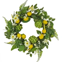 Kirkland's Home Lemon And Artichoke Daisy Wreath- Wreaths