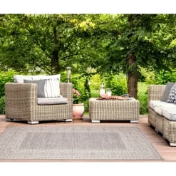 Kirkland's Home Leopard Border Outdoor Area Rug, 6X9- Outdoor Rugs