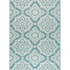 Kirkland's Home Leslie Green Floral Trellis Outdoor Rug, 5X8- Outdoor Rugs