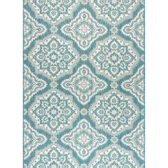 Kirkland's Home Leslie Green Floral Trellis Outdoor Rug, 5X8- Outdoor Rugs