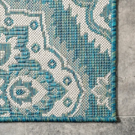 Kirkland's Home Leslie Green Floral Trellis Outdoor Rug, 5X8- Outdoor Rugs