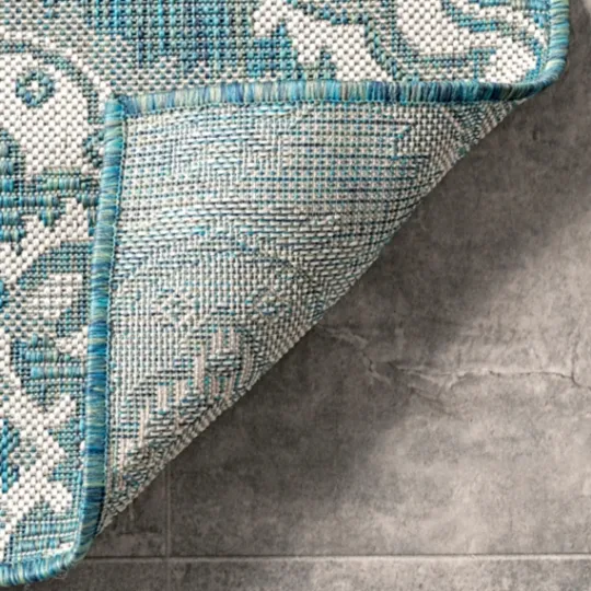 Kirkland's Home Leslie Green Floral Trellis Outdoor Rug, 5X8- Outdoor Rugs