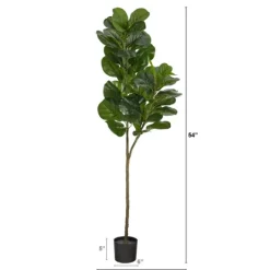 Kirkland's Home Lifelike Fiddle Leaf Fig In Black Planter, 4.5 Ft.- Trees & Topiaries