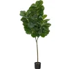 Kirkland's Home Lifelike Fiddle Leaf Fig In Nursery Planter, 6 Ft.- Trees & Topiaries