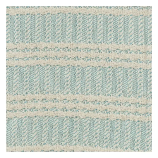 Kirkland's Home Light Blue And Ivory Striped Cotton Throw- Blankets & Throws