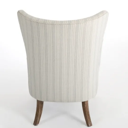 Kirkland's Home Light Blue Stripe Wingback Accent Chair- Accent Chairs
