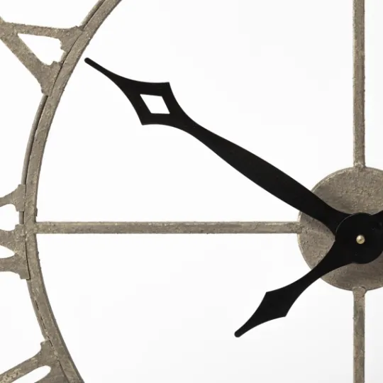 Kirkland's Home Light Brown Carved Wooden Clock- Clocks