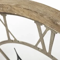 Kirkland's Home Light Brown Carved Wooden Clock- Clocks