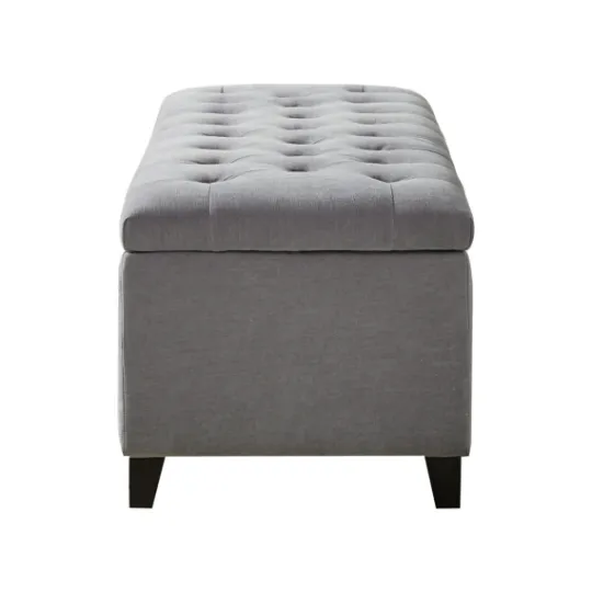 Kirkland's Home Light Button Tufted Storage Bench- Benches & Ottomans