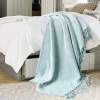 Kirkland's Home Light Checkered Weave Fringe Throw- Blankets & Throws