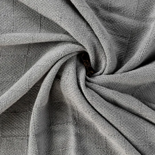 Kirkland's Home Light Checkered Weave Fringe Throw- Blankets & Throws