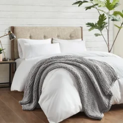 Kirkland's Home Light Chunky Double Knit Cozy Throw- Blankets & Throws