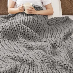 Kirkland's Home Light Chunky Double Knit Cozy Throw- Blankets & Throws