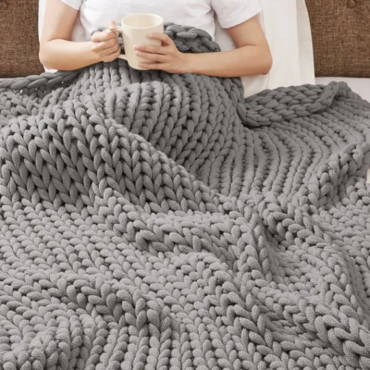Kirkland's Home Light Chunky Double Knit Cozy Throw- Blankets & Throws