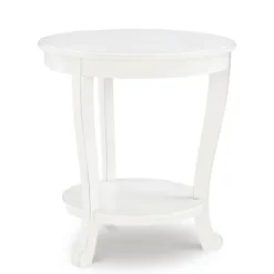 Kirkland's Home Light Cream Curved Legs Accent Table- Accent & End Tables