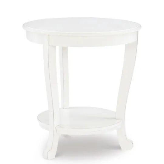 Kirkland's Home Light Cream Curved Legs Accent Table- Accent & End Tables