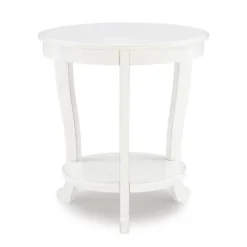Kirkland's Home Light Cream Curved Legs Accent Table- Accent & End Tables