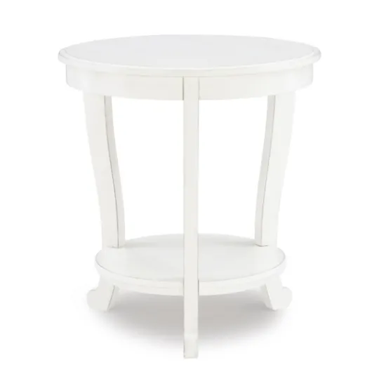 Kirkland's Home Light Cream Curved Legs Accent Table- Accent & End Tables