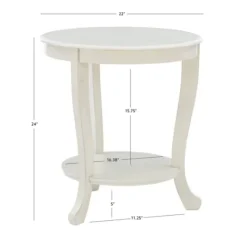 Kirkland's Home Light Cream Curved Legs Accent Table- Accent & End Tables