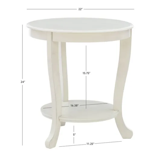 Kirkland's Home Light Cream Curved Legs Accent Table- Accent & End Tables