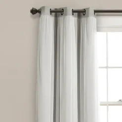 Kirkland's Home Light Curtain Panel Set With Overlay, 108 In.- Curtains & Drapes