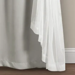 Kirkland's Home Light Curtain Panel Set With Overlay, 108 In.- Curtains & Drapes