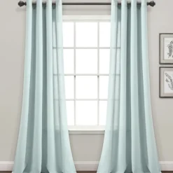 Kirkland's Home Light Faux Linen Curtain Panel Set, 84 In.- Curtains & Drapes