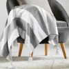 Kirkland's Home Light Gray Cabana Stripe Tassel Throw- Blankets & Throws