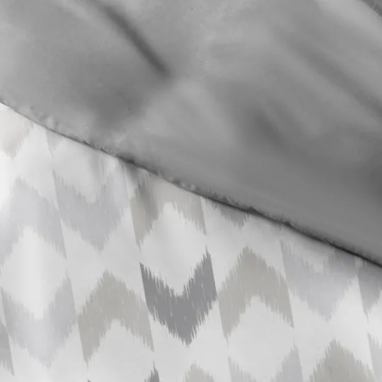 Kirkland's Home Light Gray Chevron 3-Pc. King Duvet Cover Set- Duvets