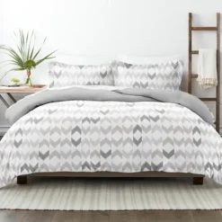 Kirkland's Home Light Gray Chevron 3-Pc. King Duvet Cover Set- Duvets