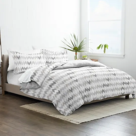 Kirkland's Home Light Gray Chevron 3-Pc. King Duvet Cover Set- Duvets