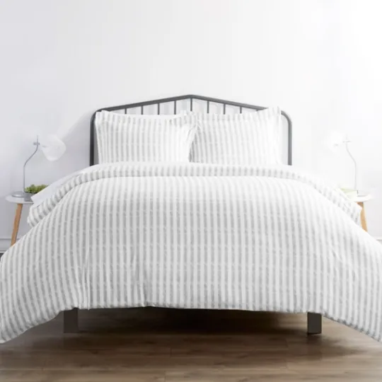 Kirkland's Home Light Gray Stripes 3-Pc. Twin Duvet Cover Set- Duvets